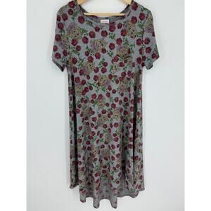 Lularoe Disney Miss Piggy Muppets Roses Carly Dress MED M, 3075